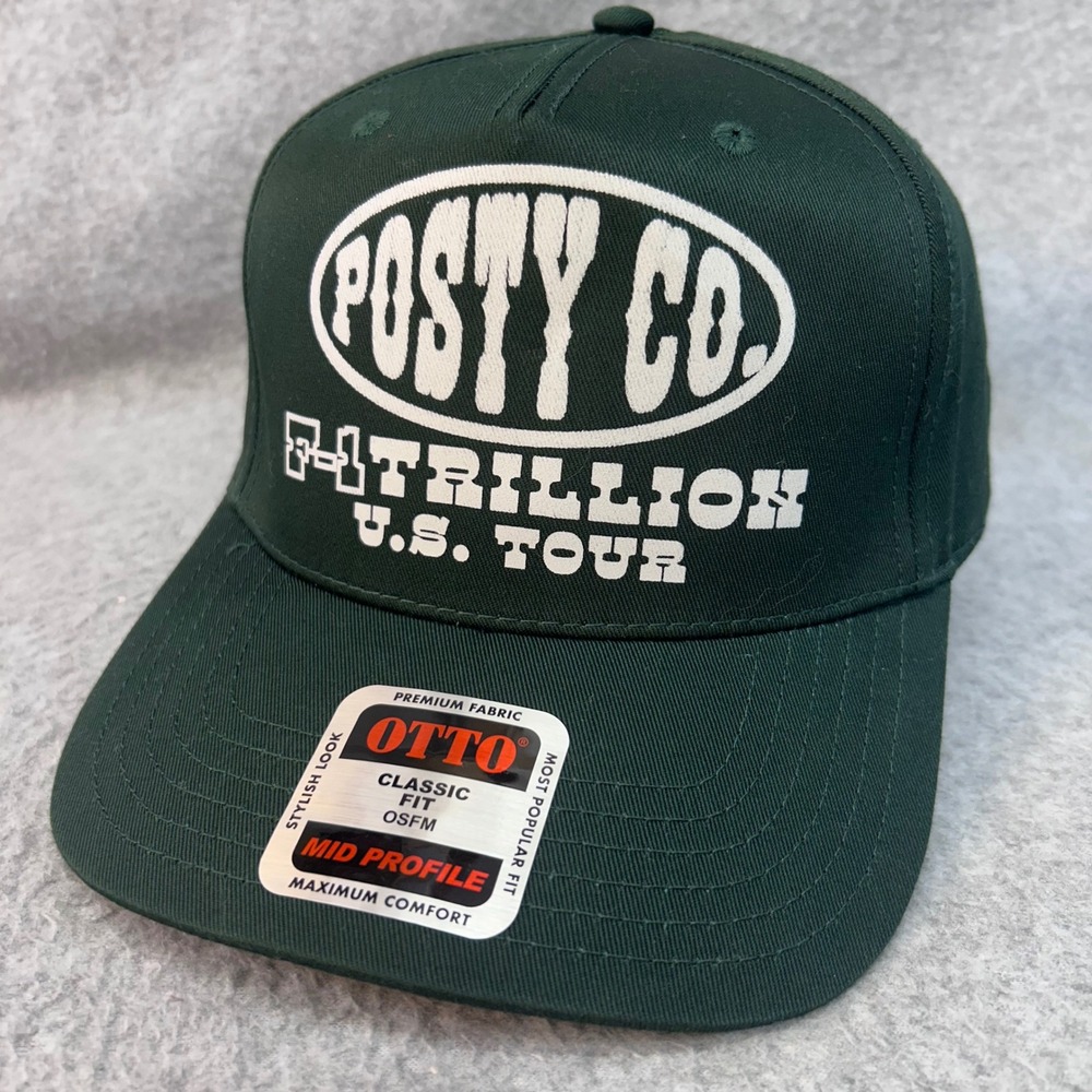 Post Malone Posty Co F-1 Trillion U.S. Tour Mens Green Otto Hat  Snapback OSFM